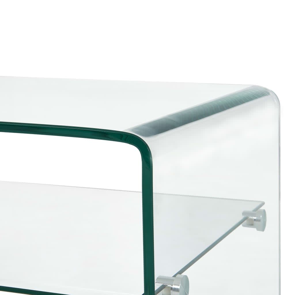 Salontafel 98x45x31 cm gehard glas transparant is nu te koop bij PeponiXL, paradijselijk wonen!