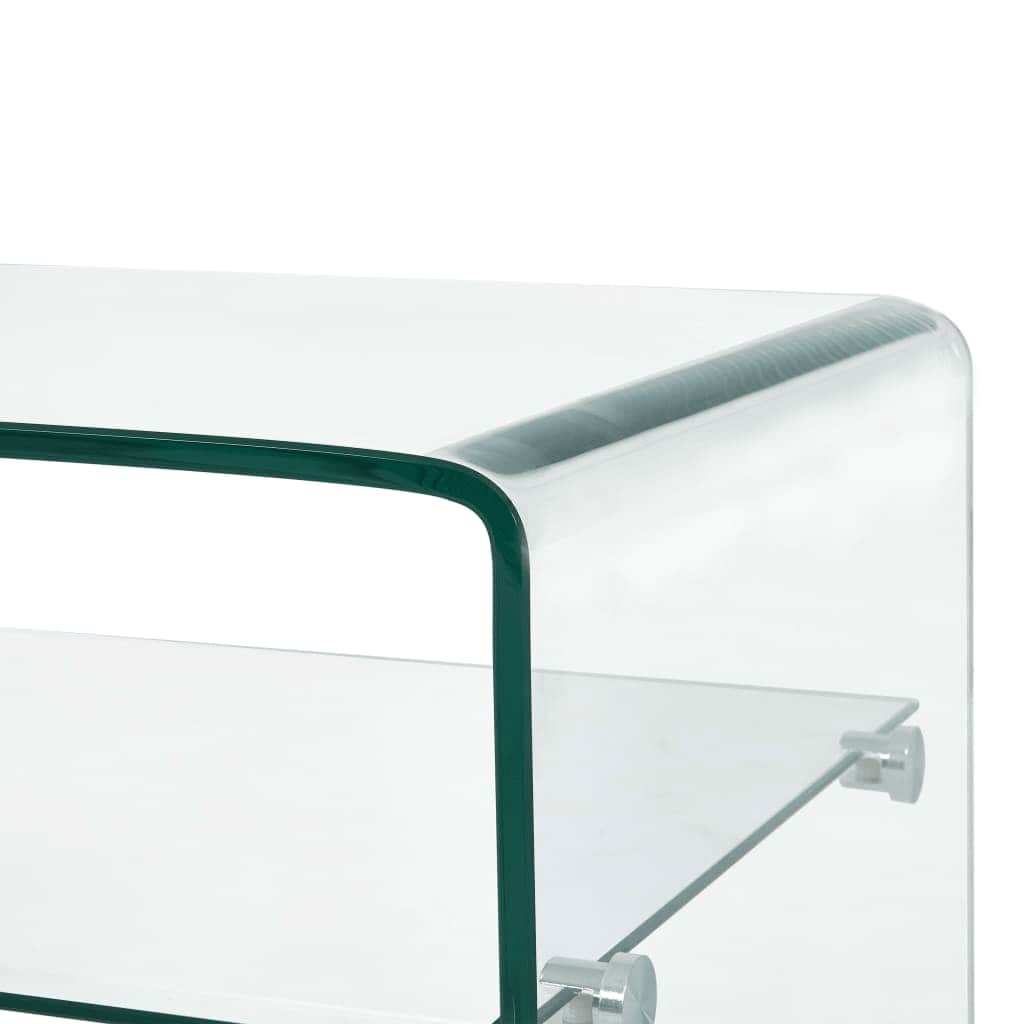 Salontafel 98x45x31 cm gehard glas transparant is nu te koop bij PeponiXL, paradijselijk wonen!