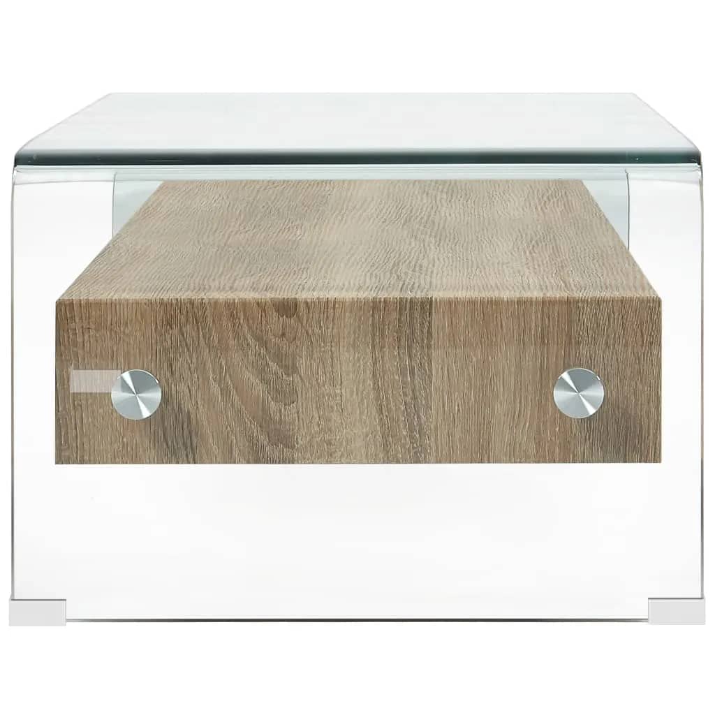 Salontafel 98x45x31 cm gehard glas transparant is nu te koop bij PeponiXL, paradijselijk wonen!