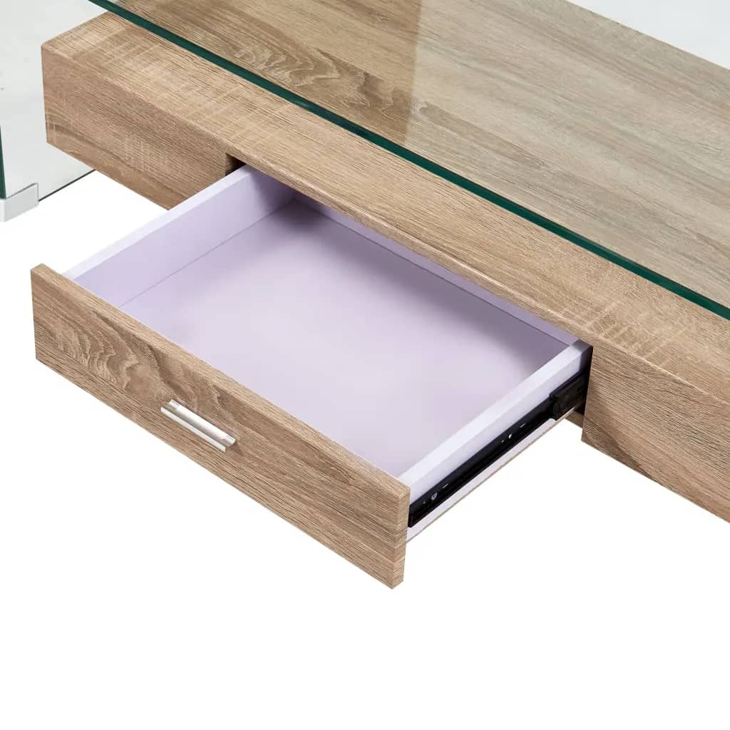 Salontafel 98x45x31 cm gehard glas transparant is nu te koop bij PeponiXL, paradijselijk wonen!