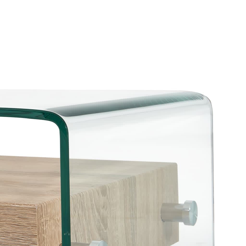 Salontafel 98x45x31 cm gehard glas transparant is nu te koop bij PeponiXL, paradijselijk wonen!