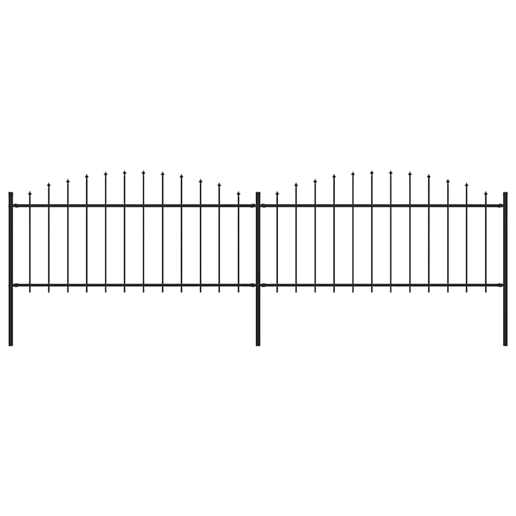 Tuinhek met speren bovenkant (0,5-0,75)x3,4 m staal zwart is nu te koop bij PeponiXL, paradijselijk wonen!