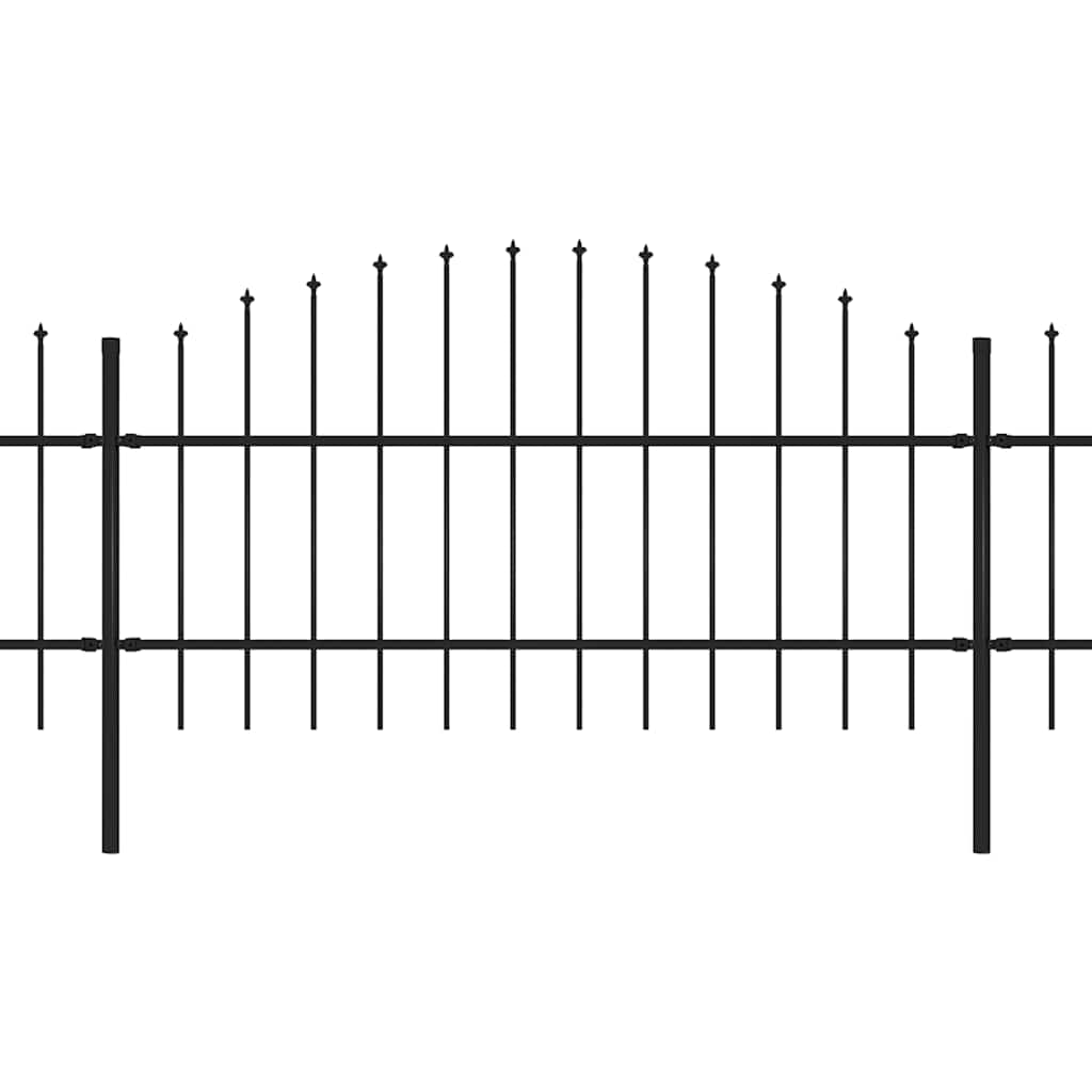 Tuinhek met speerpunt staal 892,5x100 cm zwart is nu te koop bij PeponiXL, paradijselijk wonen!