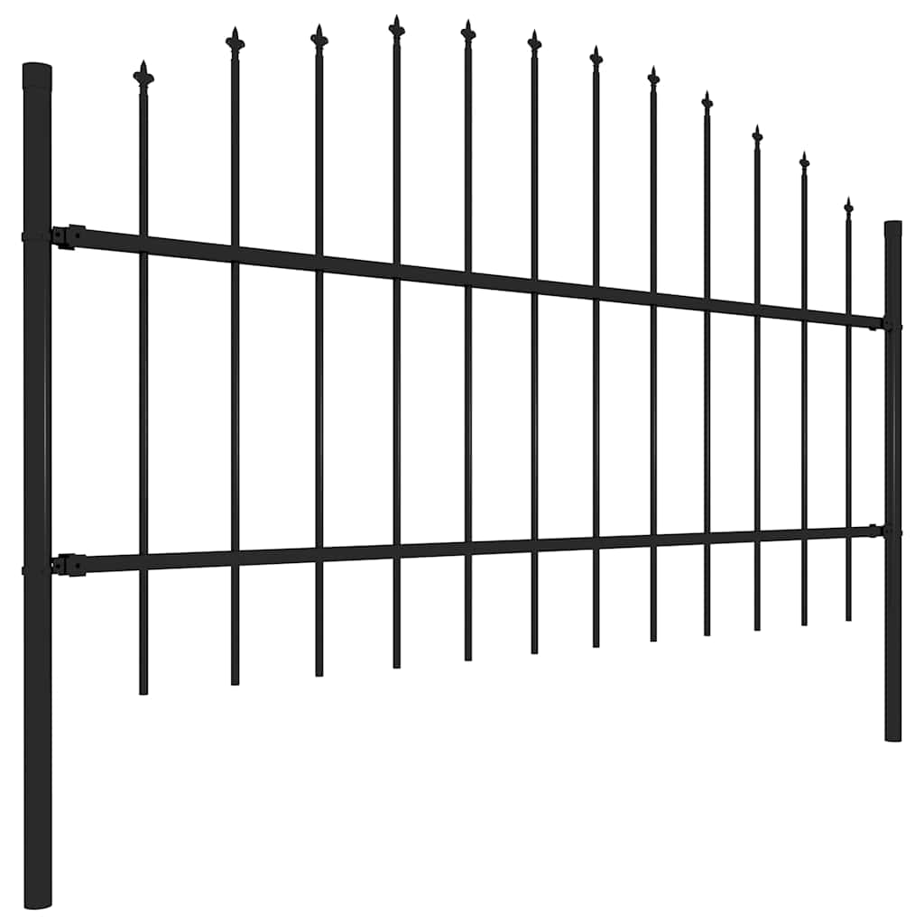 Tuinhek met speerpunt staal 1603,5x100 cm zwart is nu te koop bij PeponiXL, paradijselijk wonen!