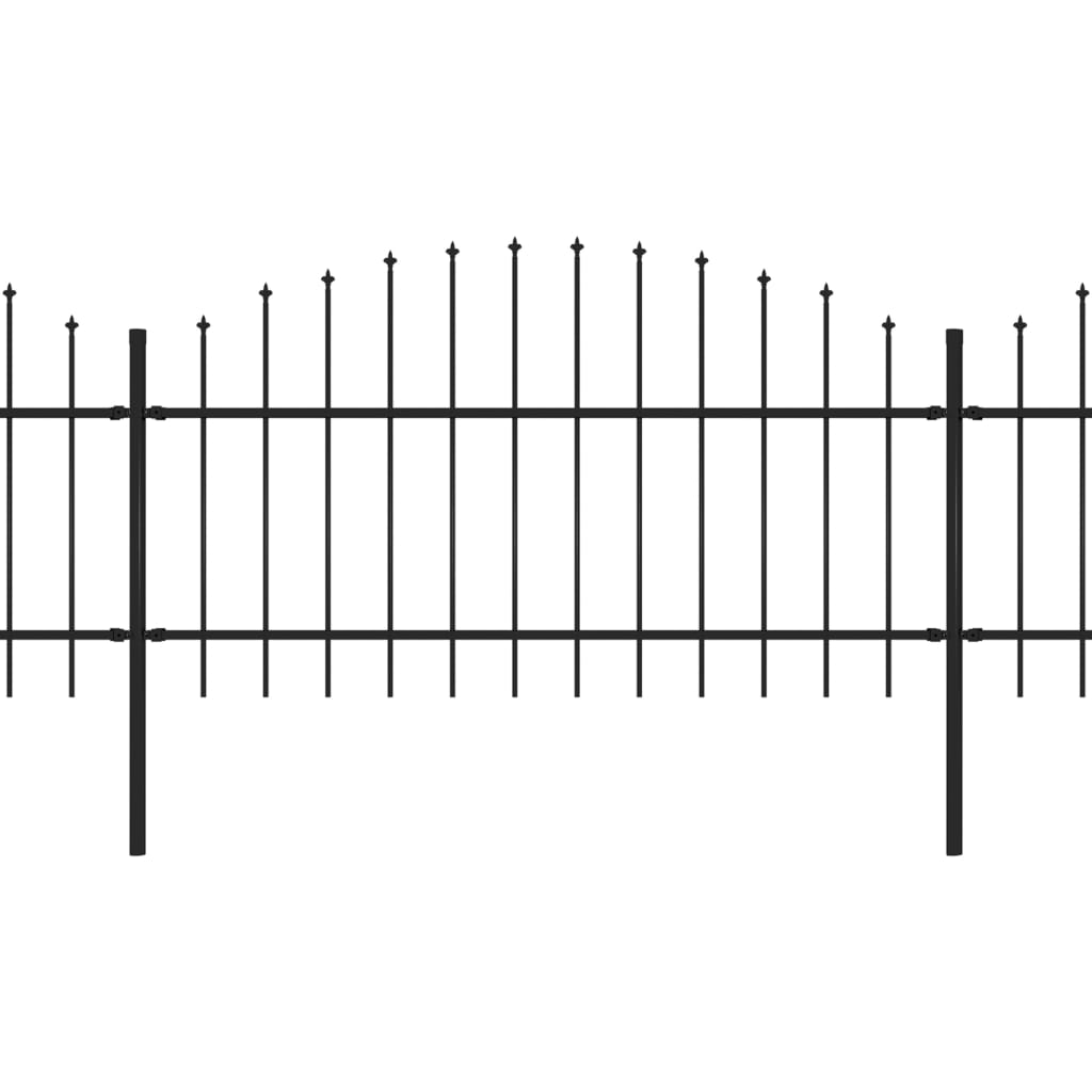Tuinhek met speerpunt staal 537x125 cm zwart is nu te koop bij PeponiXL, paradijselijk wonen!