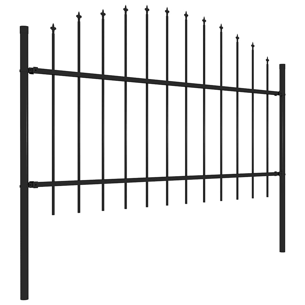 Tuinhek met speerpunt staal 1070x125 cm zwart is nu te koop bij PeponiXL, paradijselijk wonen!