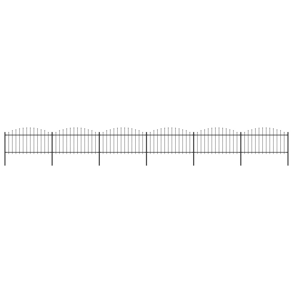 Tuinhek met speerpunt staal 1070x150 cm zwart is nu te koop bij PeponiXL, paradijselijk wonen!