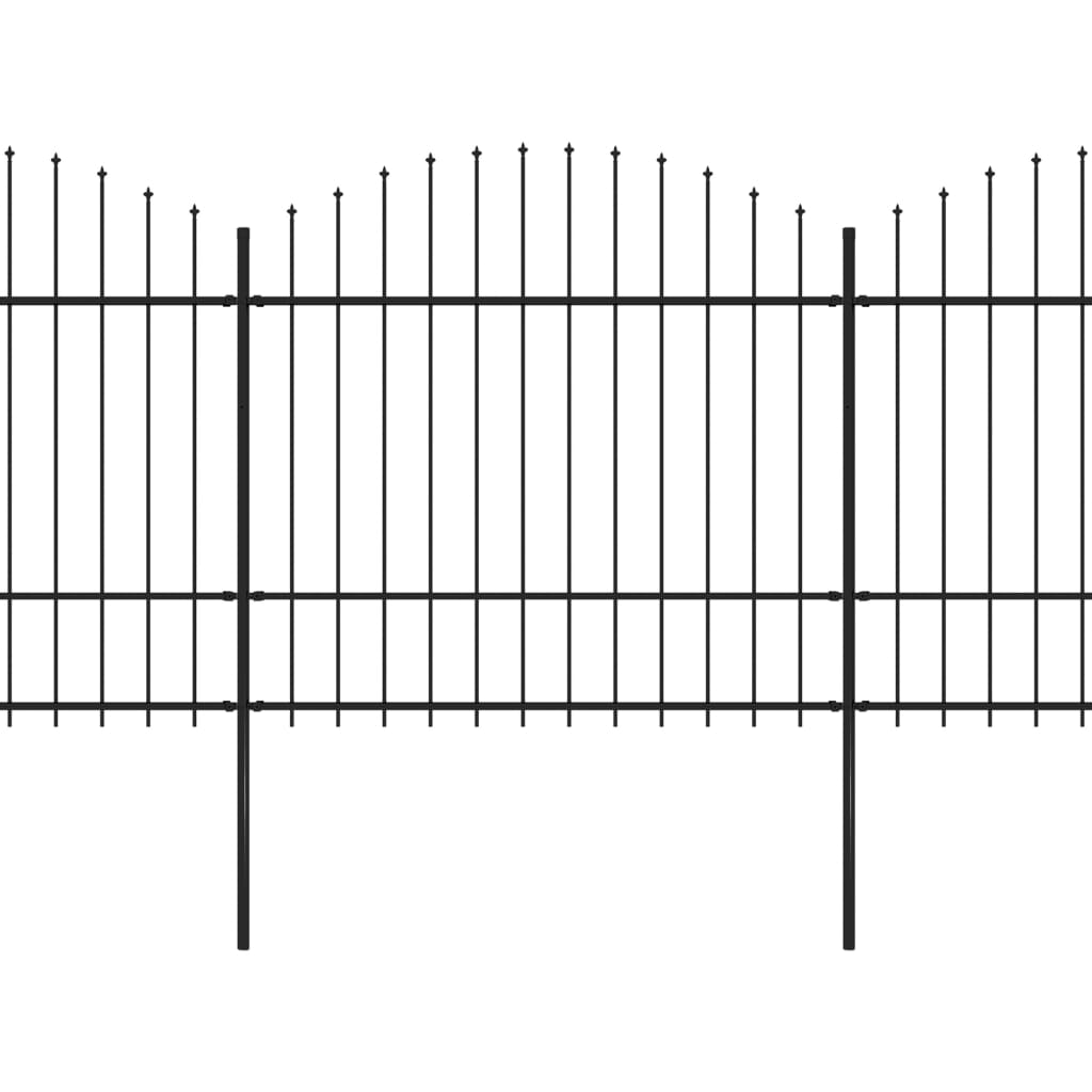 Tuinhek met speerpunt staal 359x175 cm zwart is nu te koop bij PeponiXL, paradijselijk wonen!