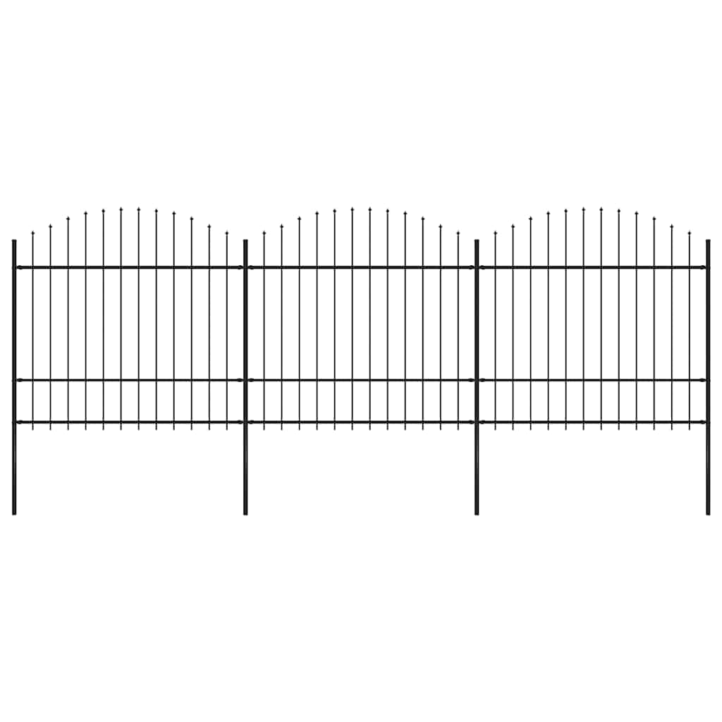 Tuinhek met speerpunt staal 537x175 cm zwart is nu te koop bij PeponiXL, paradijselijk wonen!