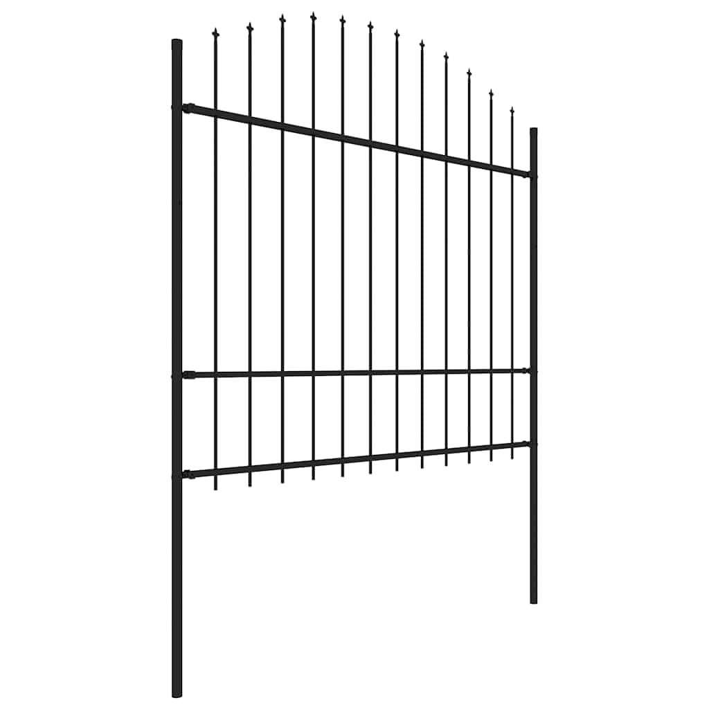 Tuinhek met speerpunt staal 537x175 cm zwart is nu te koop bij PeponiXL, paradijselijk wonen!