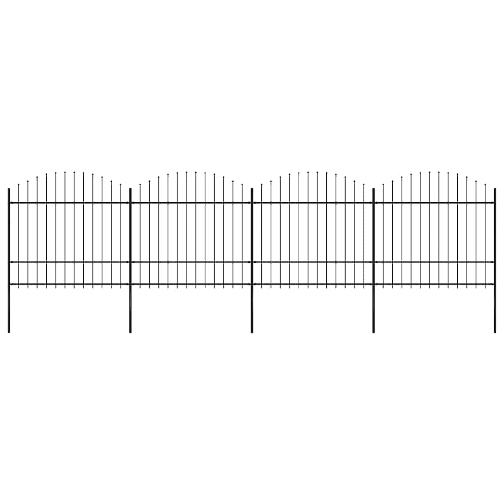 Tuinhek met speerpunt staal 714,5x175 cm zwart is nu te koop bij PeponiXL, paradijselijk wonen!