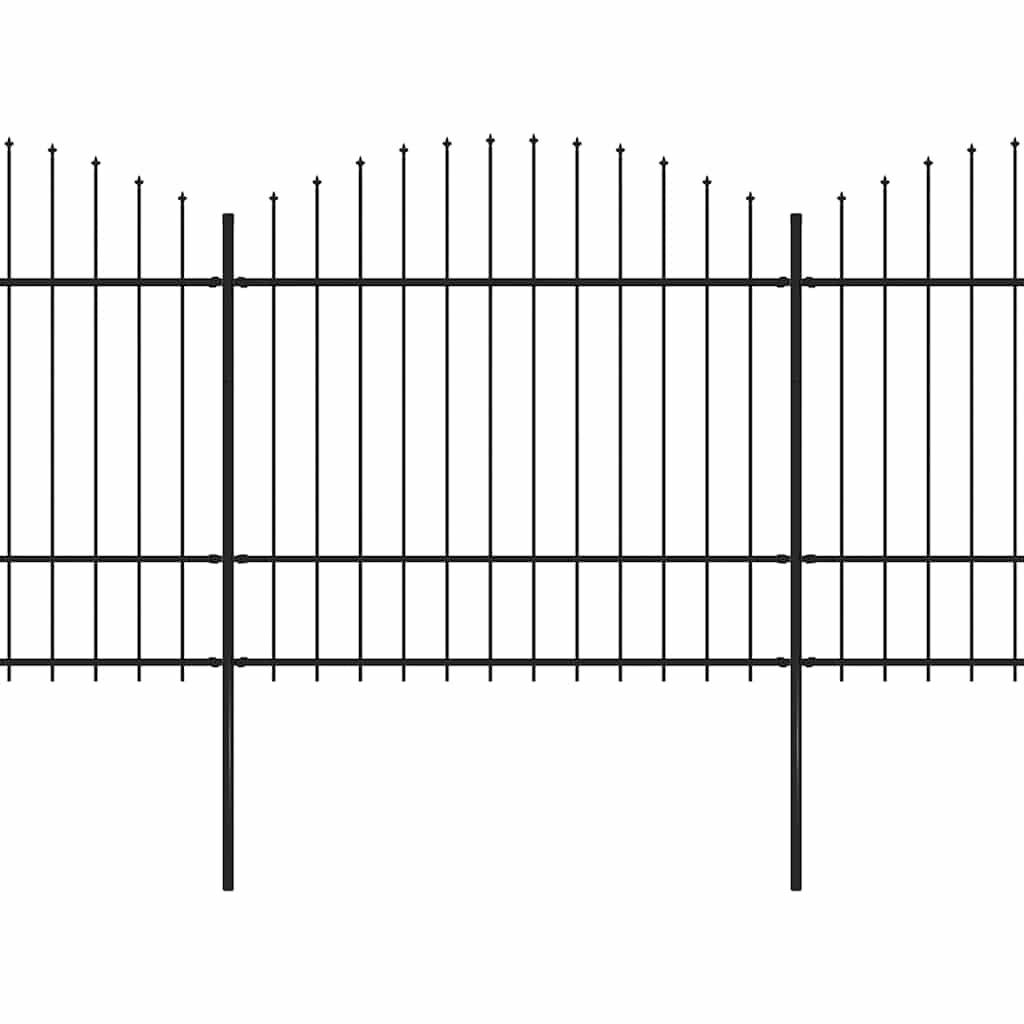 Tuinhek met speerpunt staal 714,5x175 cm zwart is nu te koop bij PeponiXL, paradijselijk wonen!