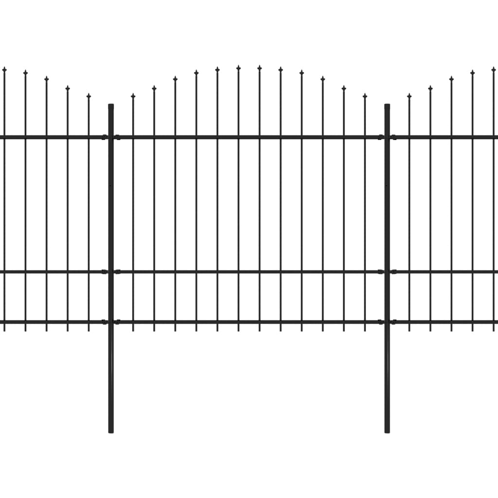 Tuinhek met speerpunt staal 892,5x175 cm zwart is nu te koop bij PeponiXL, paradijselijk wonen!