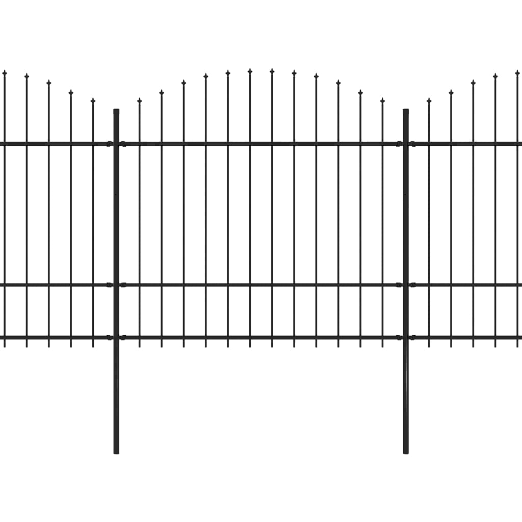 Tuinhek met speerpunt staal 1248x175 cm zwart is nu te koop bij PeponiXL, paradijselijk wonen!
