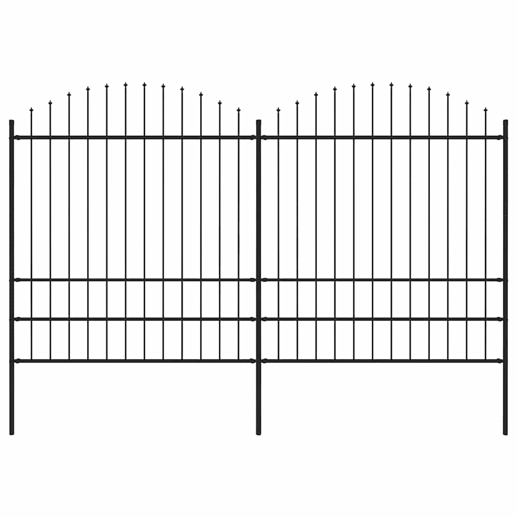 Tuinhek met speerpunt staal 359x200 cm zwart is nu te koop bij PeponiXL, paradijselijk wonen!