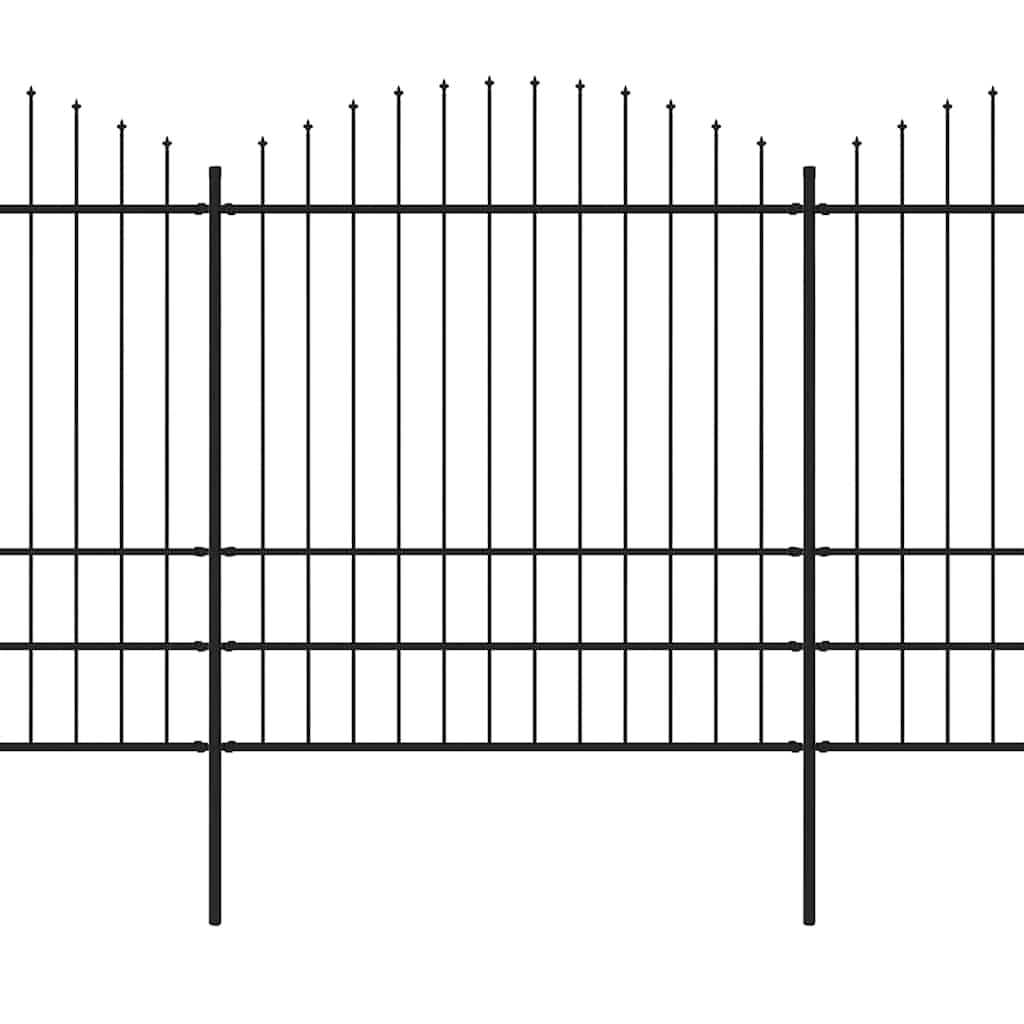 Tuinhek met speerpunt staal 359x200 cm zwart is nu te koop bij PeponiXL, paradijselijk wonen!
