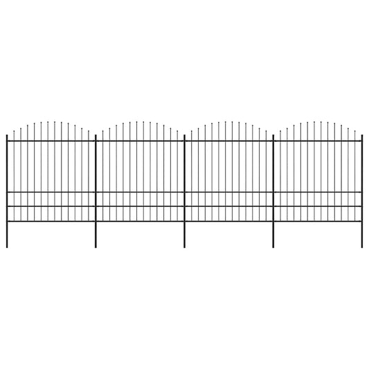 Tuinhek met speerpunt staal 714,5x200 cm zwart is nu te koop bij PeponiXL, paradijselijk wonen!