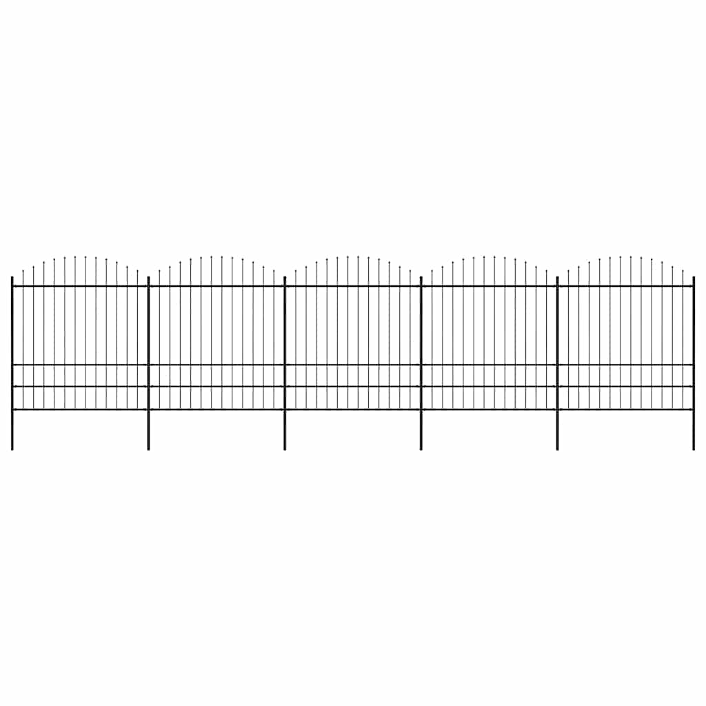Tuinhek met speerpunt staal 892,5x200 cm zwart is nu te koop bij PeponiXL, paradijselijk wonen!