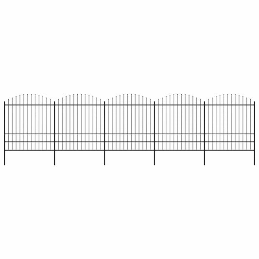 Tuinhek met speerpunt staal 892,5x200 cm zwart is nu te koop bij PeponiXL, paradijselijk wonen!