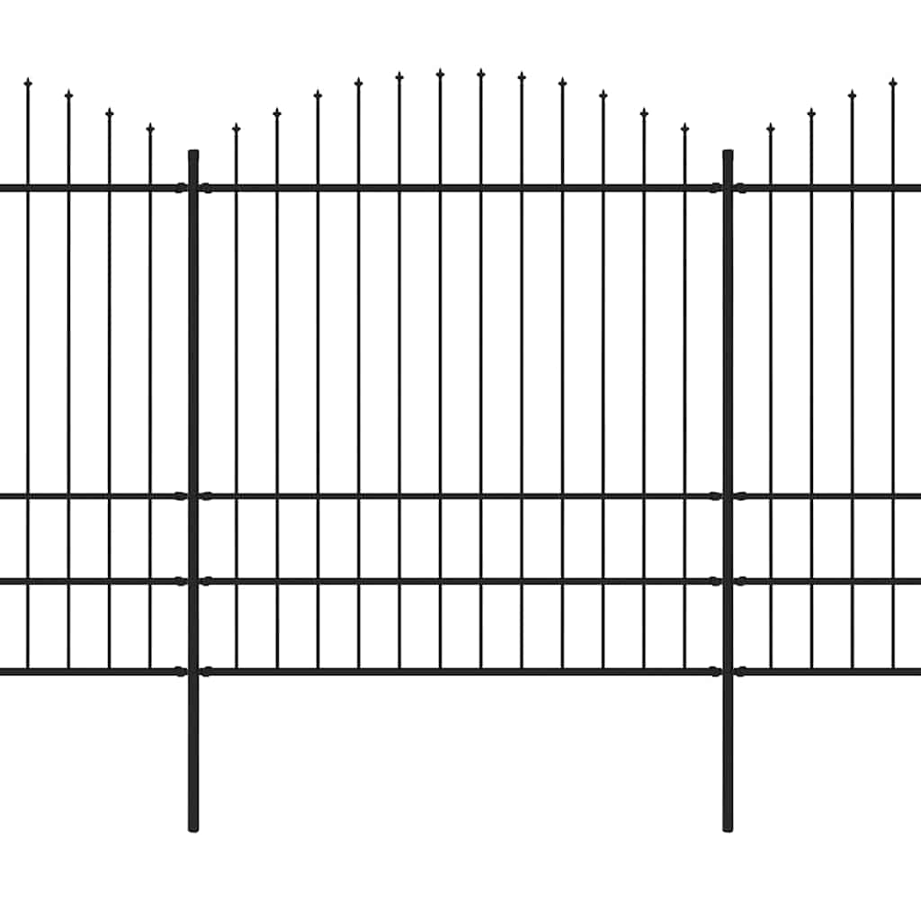 Tuinhek met speerpunt staal 892,5x200 cm zwart is nu te koop bij PeponiXL, paradijselijk wonen!