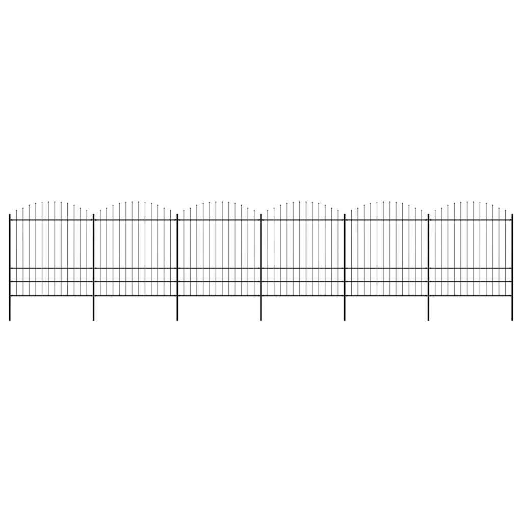 Tuinhek met speerpunt staal 1070x200 cm zwart is nu te koop bij PeponiXL, paradijselijk wonen!