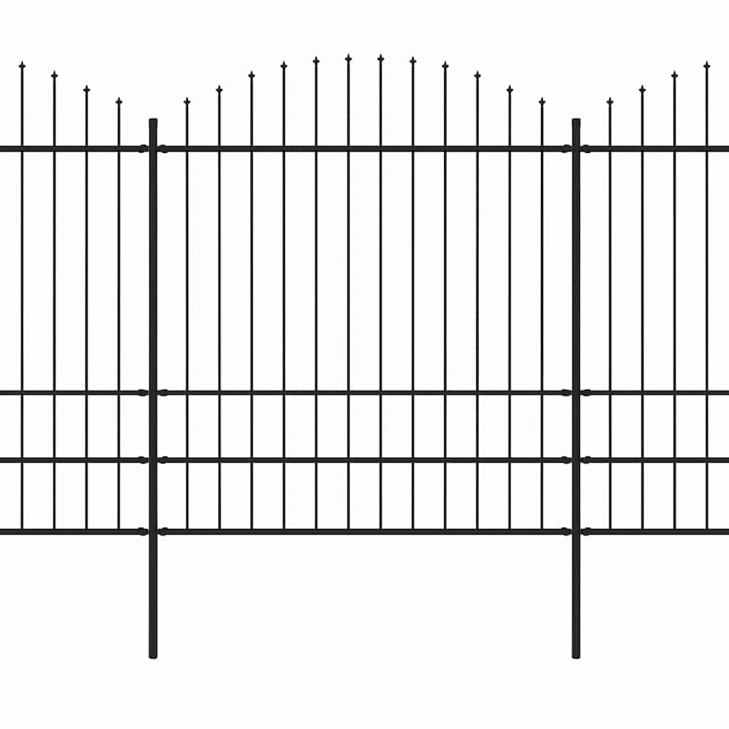 Tuinhek met speerpunt staal 1603,5x200 cm zwart is nu te koop bij PeponiXL, paradijselijk wonen!