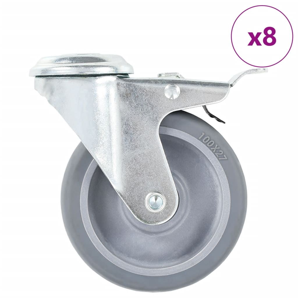 8 st Zwenkwielen met boutgaten 100 mm is nu te koop bij PeponiXL, paradijselijk wonen!