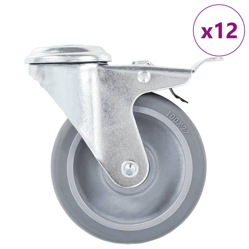 12 st Zwenkwielen met boutgaten 100 mm is nu te koop bij PeponiXL, paradijselijk wonen!