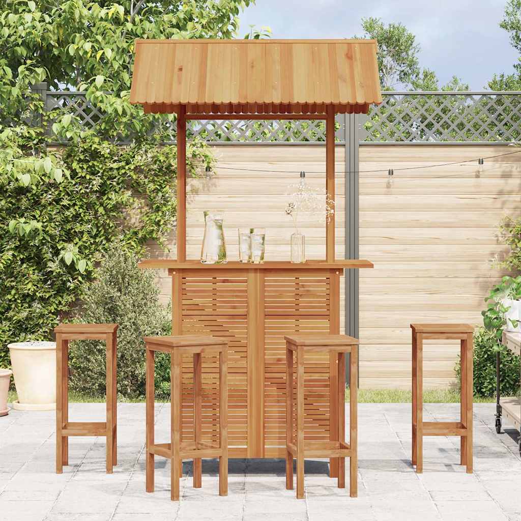Bartafel met dak voor buiten 113x106x217 cm massief acaciahout is nu te koop bij PeponiXL, paradijselijk wonen!