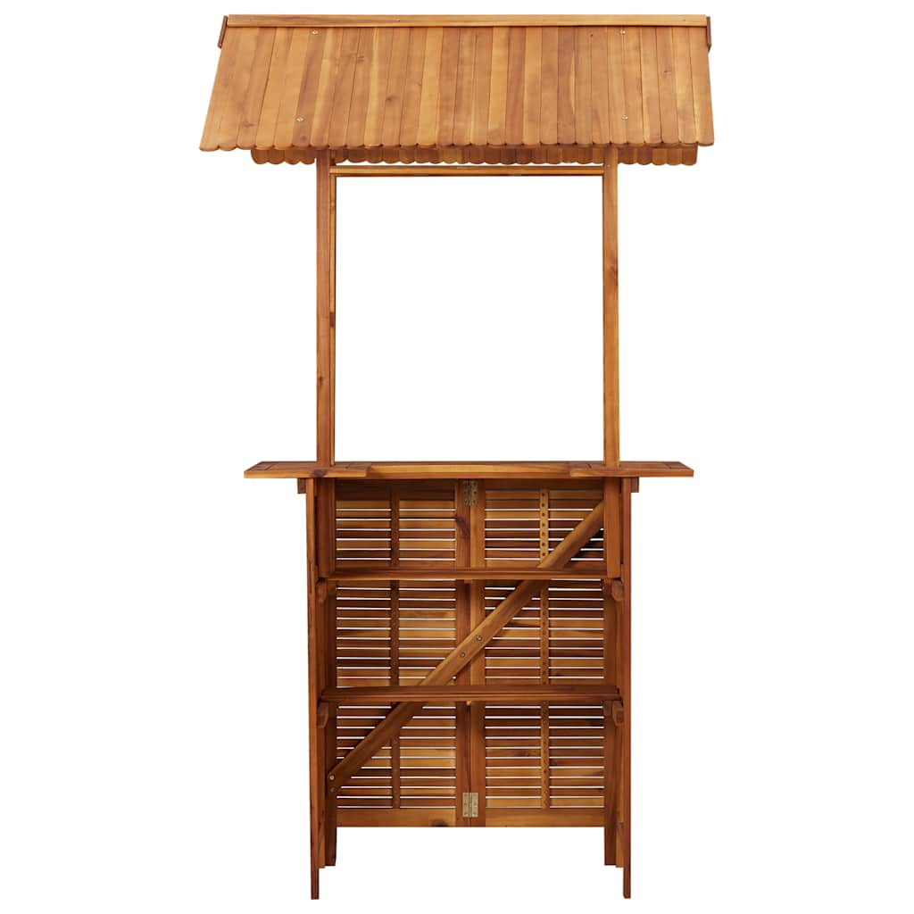 Bartafel met dak voor buiten 113x106x217 cm massief acaciahout is nu te koop bij PeponiXL, paradijselijk wonen!