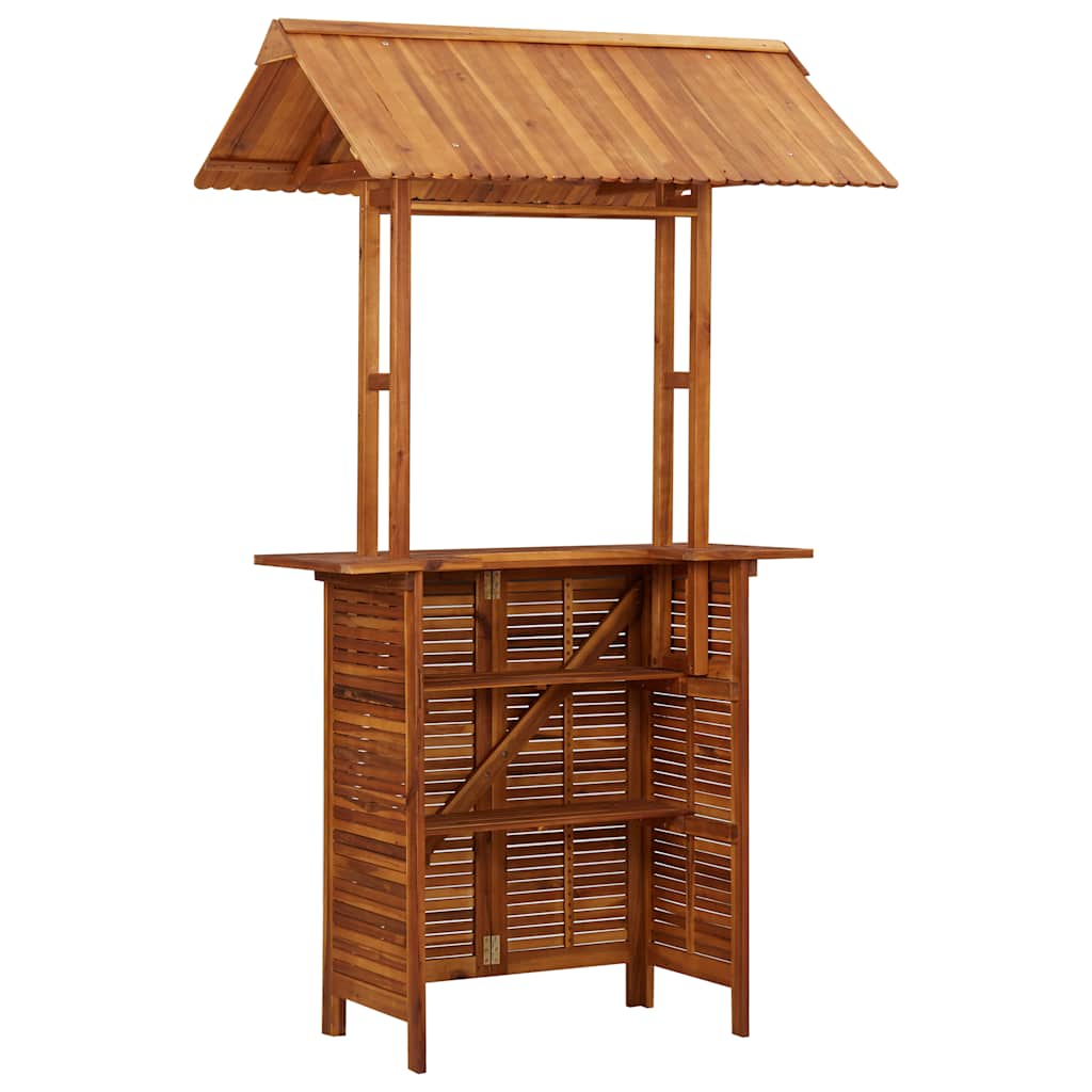 Bartafel met dak voor buiten 113x106x217 cm massief acaciahout is nu te koop bij PeponiXL, paradijselijk wonen!