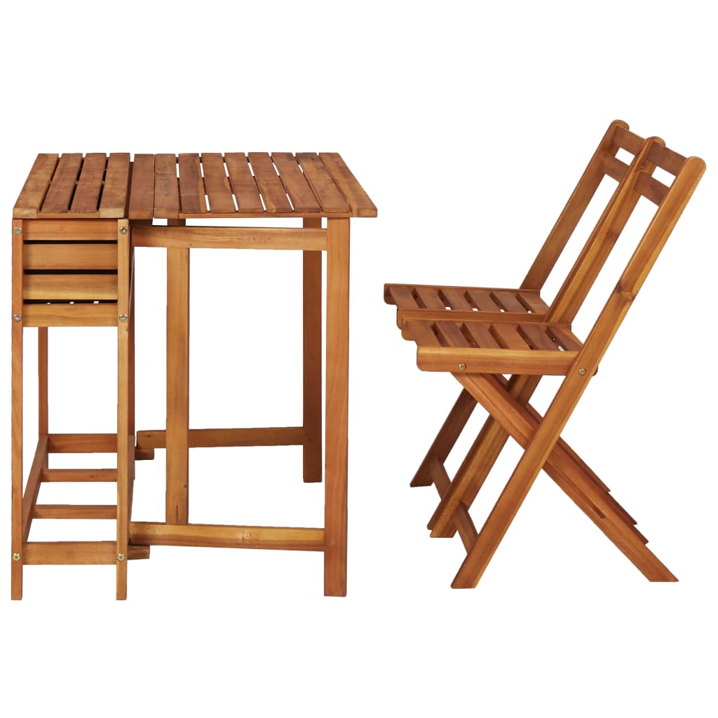 Tuintafel met plantenbak en 2 bistrostoelen massief acaciahout is nu te koop bij PeponiXL, paradijselijk wonen!