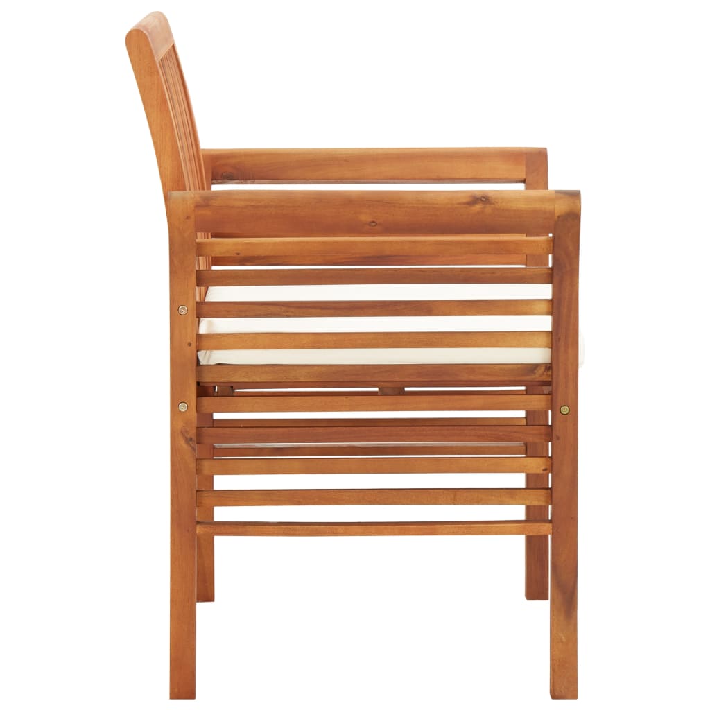 Tuinstoelen 3 st met kussens massief acaciahout is nu te koop bij PeponiXL, paradijselijk wonen!