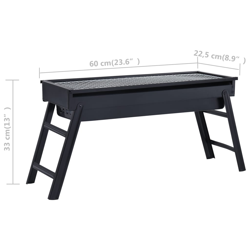 Campingbarbecue draagbaar 60x22,5x33 cm roestvrij is nu te koop bij PeponiXL, paradijselijk wonen!