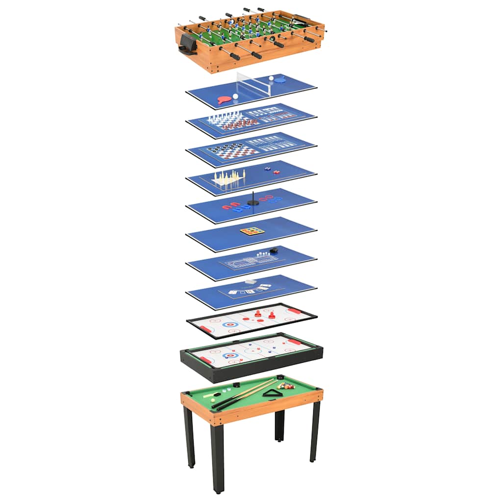 Multispeeltafel 15-in-1 121x61x82 cm esdoornkleurig is nu te koop bij PeponiXL, paradijselijk wonen!