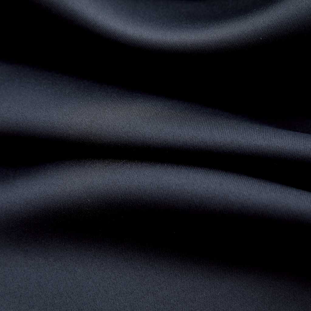 Gordijn verduisterend met metalen ringen 2 st 140x175 cm zwart is nu te koop bij PeponiXL, paradijselijk wonen!