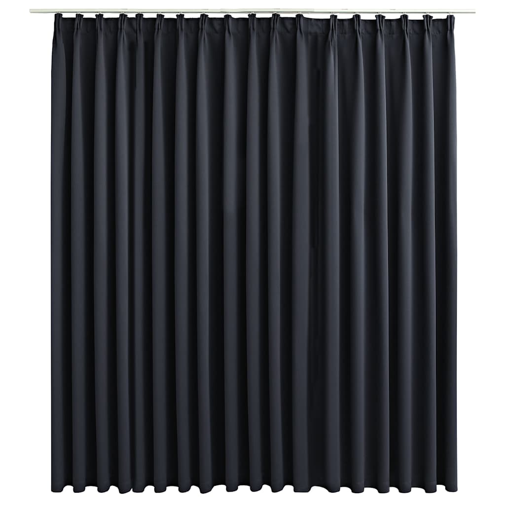 Gordijn verduisterend met haken 290x245 cm zwart is nu te koop bij PeponiXL, paradijselijk wonen!