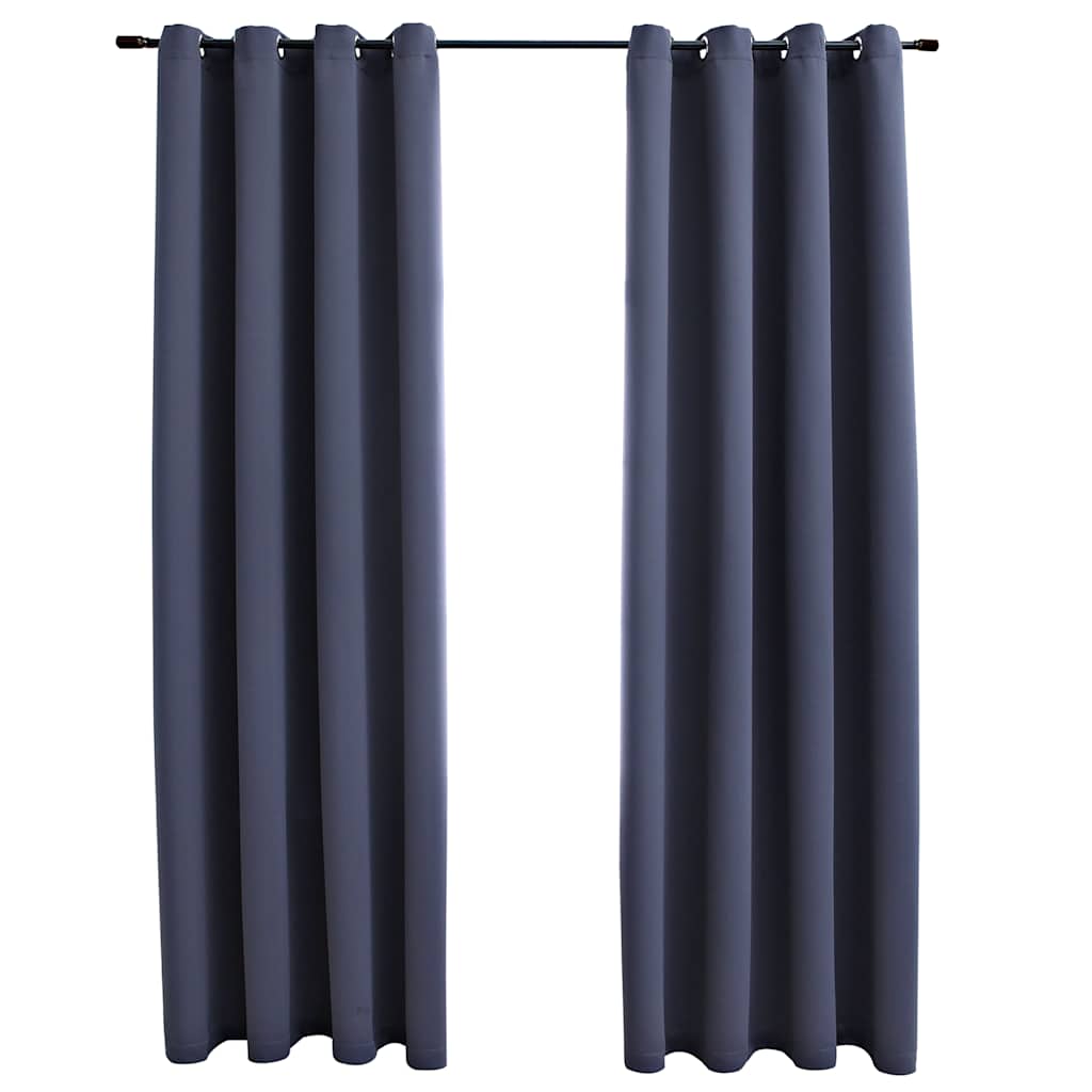 Gordijnen verduisterend met ringen 2 st 140x225 cm antraciet is nu te koop bij PeponiXL, paradijselijk wonen!