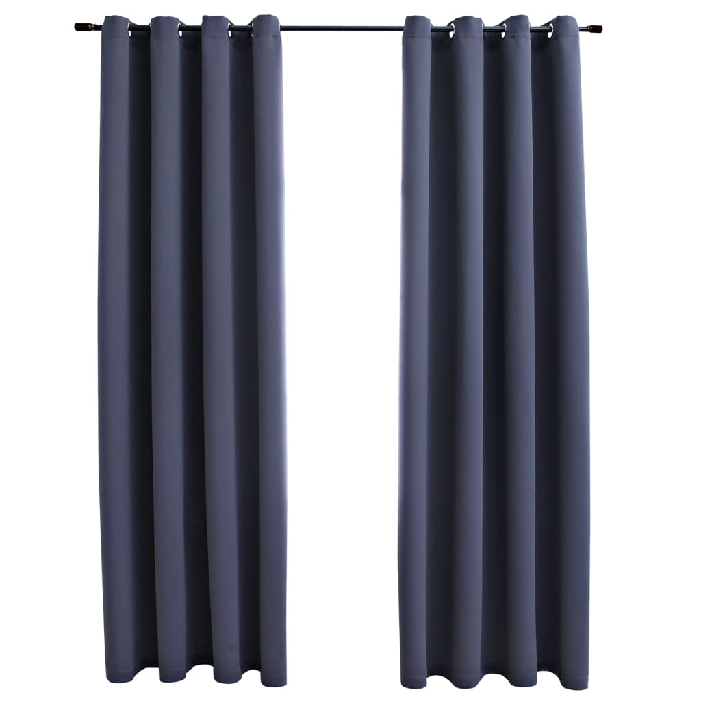Gordijnen verduisterend met ringen 2 st 140x245 cm antraciet is nu te koop bij PeponiXL, paradijselijk wonen!