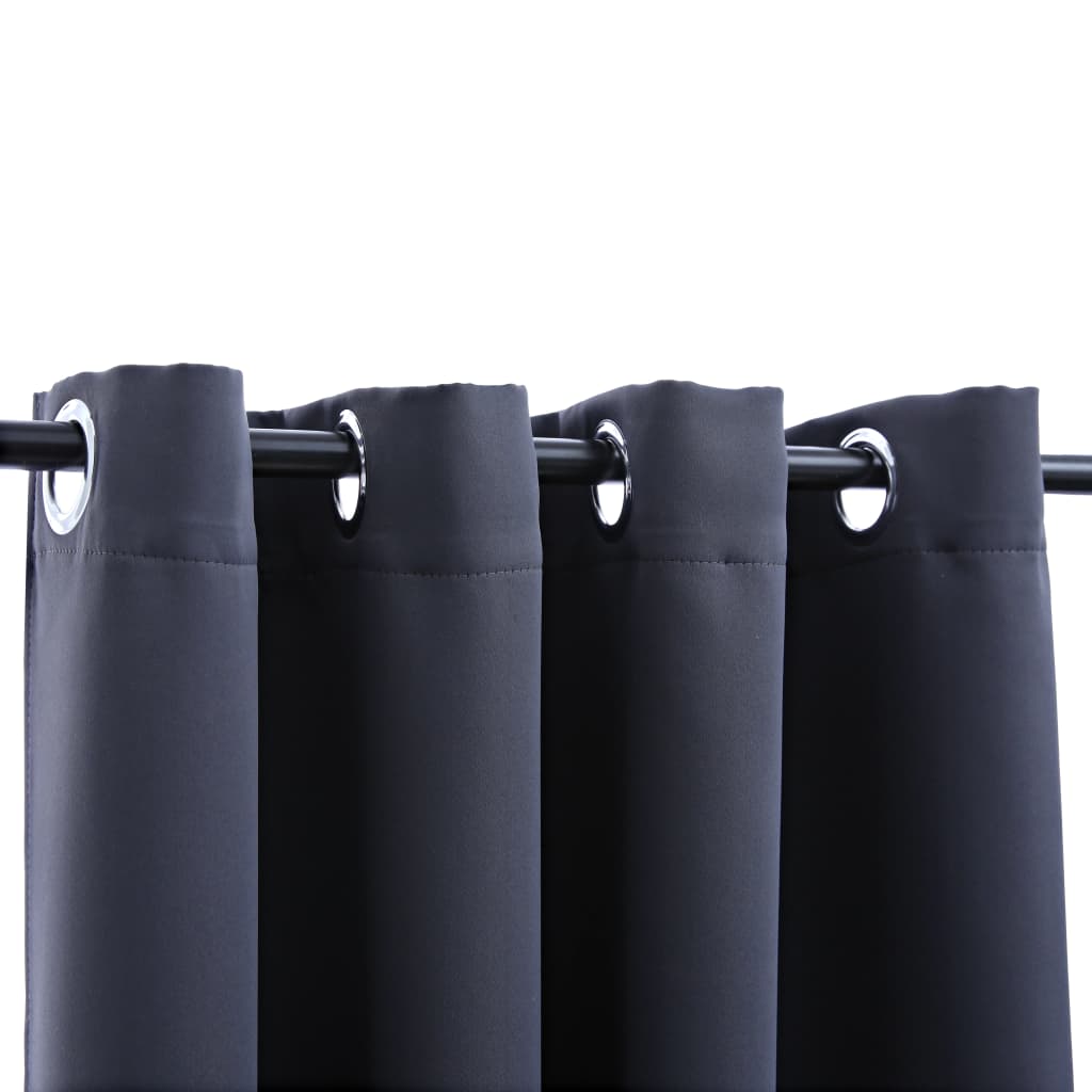 Gordijnen verduisterend met ringen 2 st 140x245 cm antraciet is nu te koop bij PeponiXL, paradijselijk wonen!