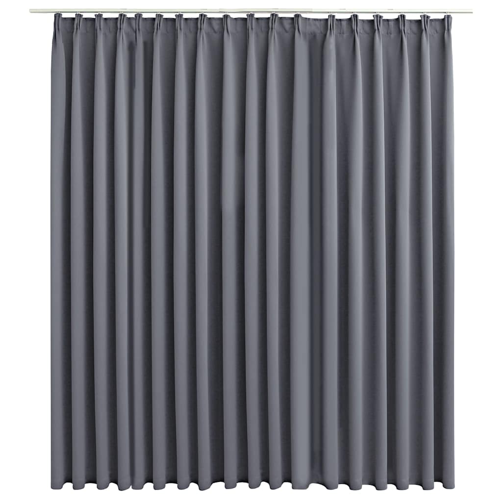 Gordijn verduisterend met haken 290x245 cm grijs is nu te koop bij PeponiXL, paradijselijk wonen!