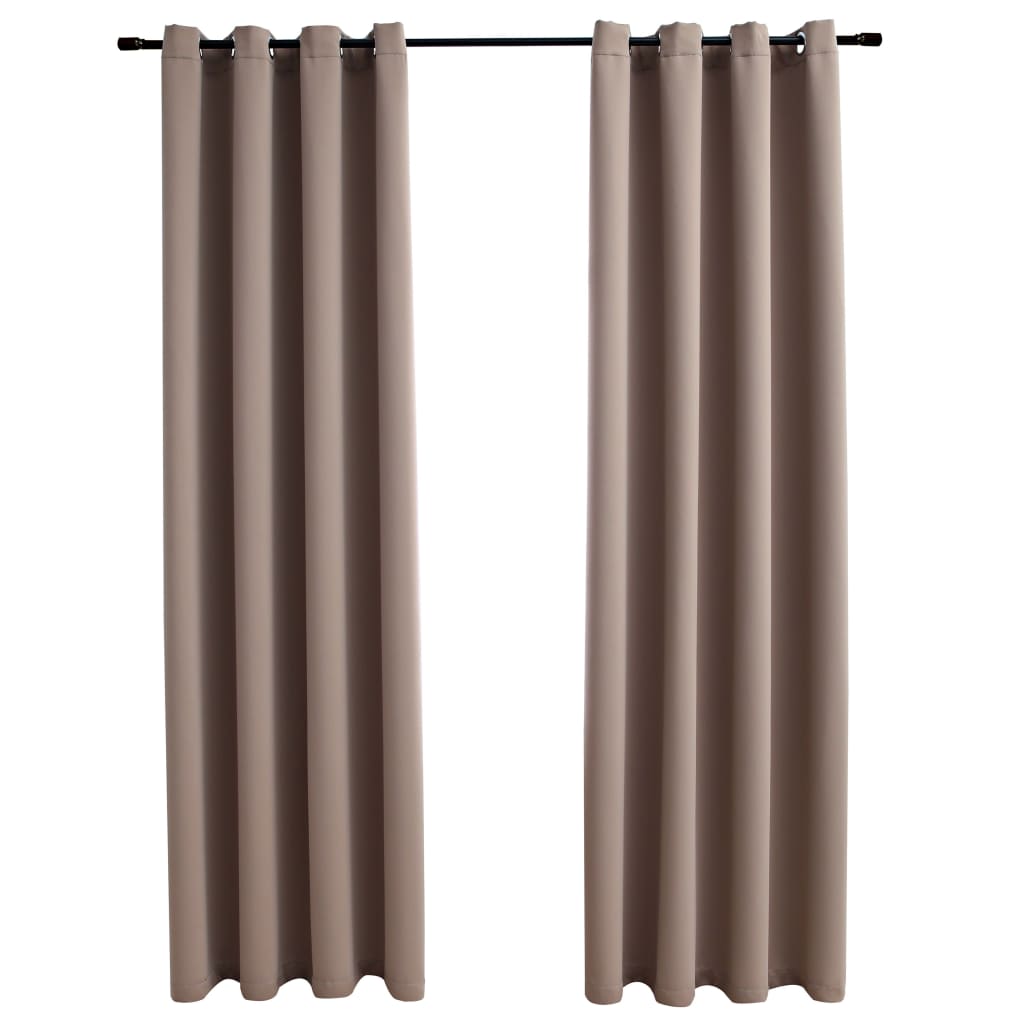 Gordijn verduisterend met metalen ringen 2 st 140x245 cm taupe is nu te koop bij PeponiXL, paradijselijk wonen!