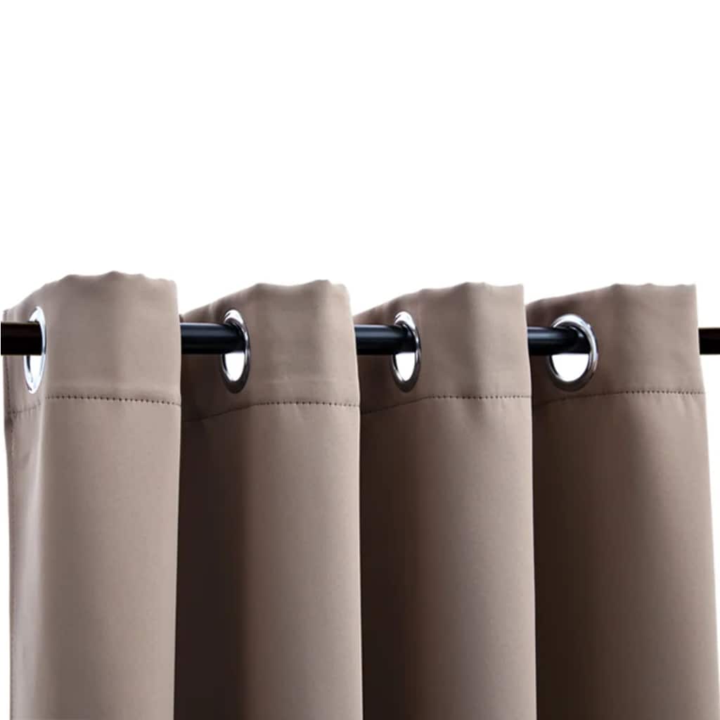 Gordijn verduisterend met metalen ringen 2 st 140x245 cm taupe is nu te koop bij PeponiXL, paradijselijk wonen!