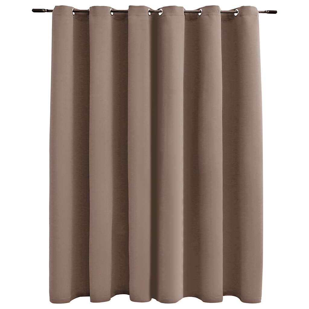 Gordijn verduisterend met metalen ringen 290x245 cm taupe is nu te koop bij PeponiXL, paradijselijk wonen!