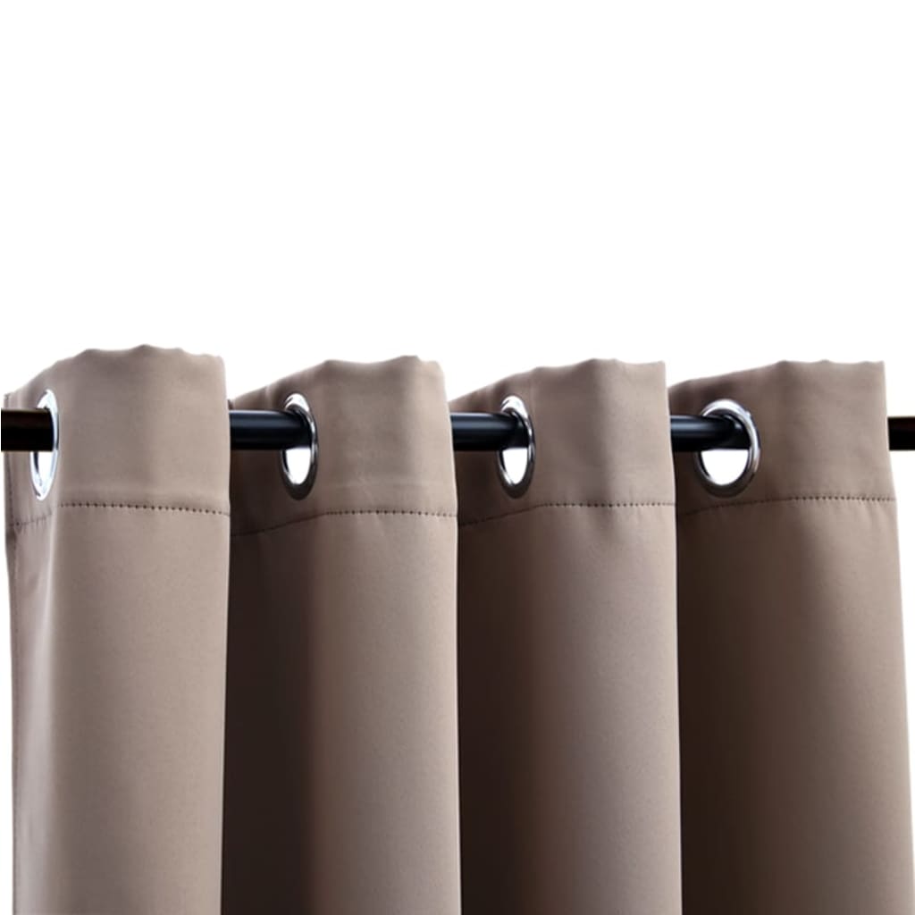 Gordijn verduisterend met metalen ringen 290x245 cm taupe is nu te koop bij PeponiXL, paradijselijk wonen!