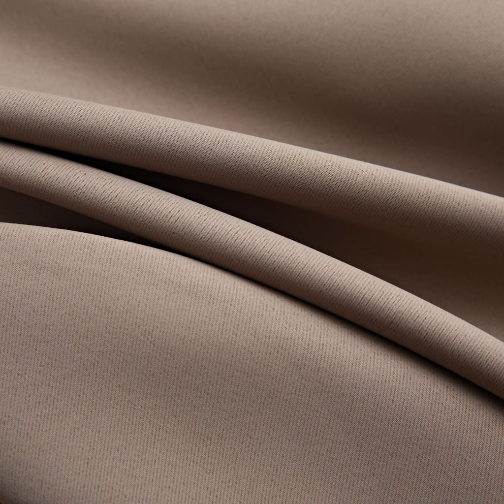 Gordijn verduisterend met metalen ringen 290x245 cm taupe is nu te koop bij PeponiXL, paradijselijk wonen!
