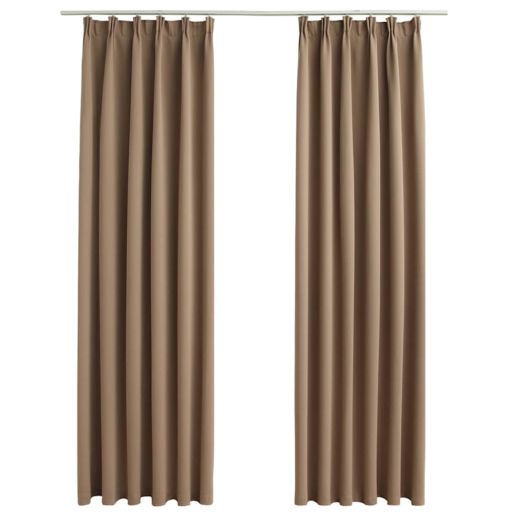 Gordijnen verduisterend met haken 2 st 140x225 cm taupe is nu te koop bij PeponiXL, paradijselijk wonen!