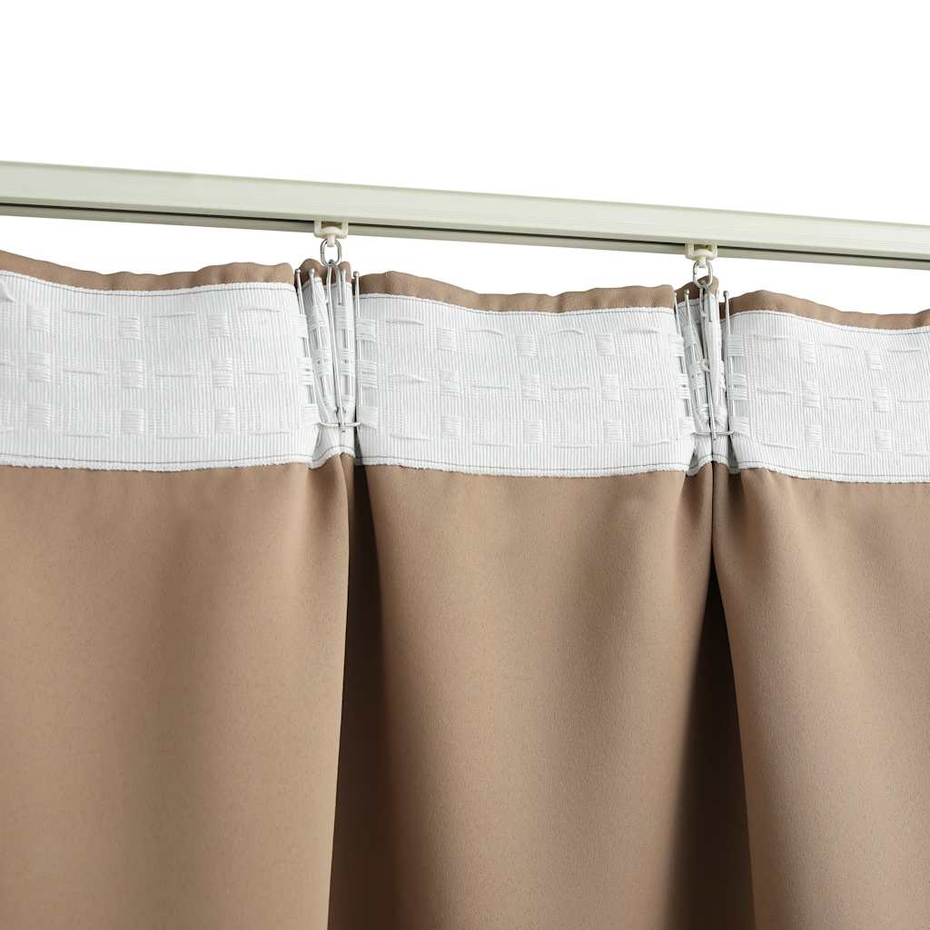 Gordijnen verduisterend met haken 2 st 140x225 cm taupe is nu te koop bij PeponiXL, paradijselijk wonen!
