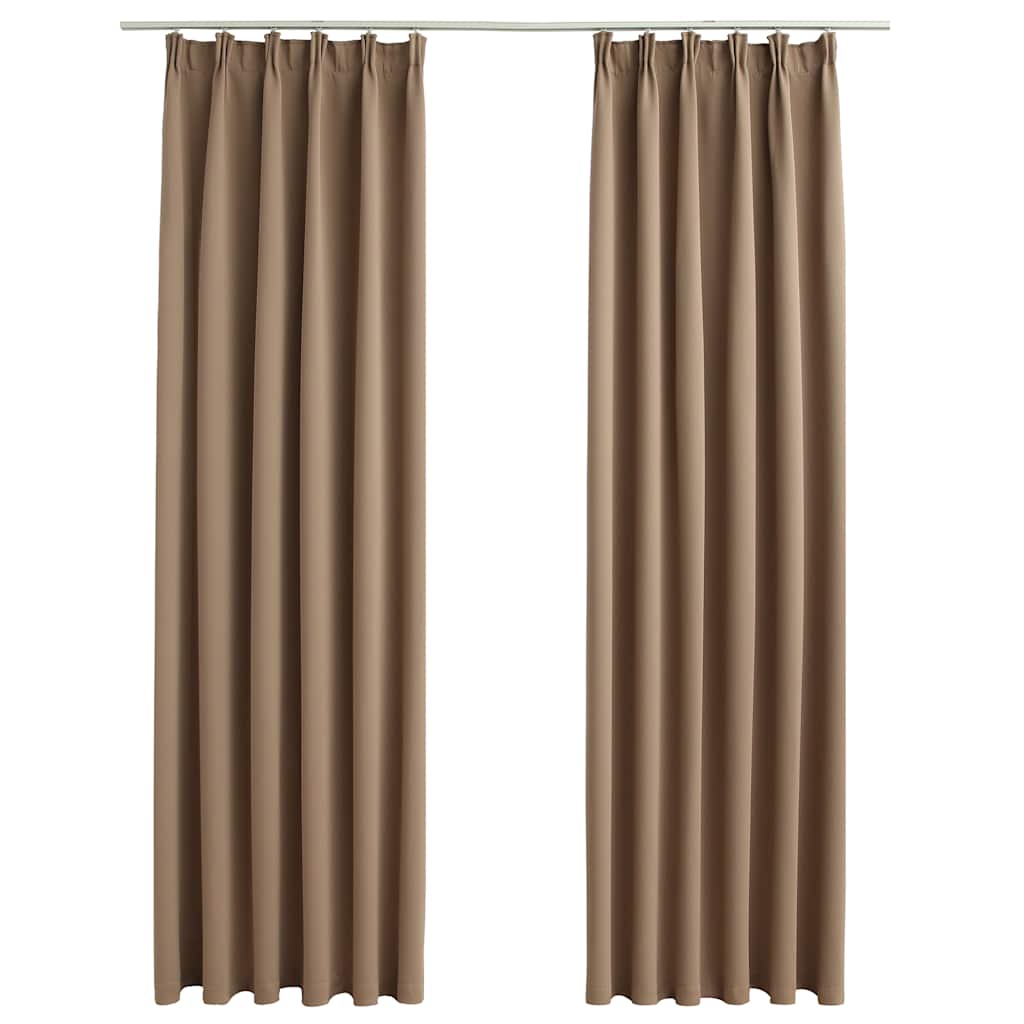 Gordijnen verduisterend met haken 2 st 140x245 cm taupe is nu te koop bij PeponiXL, paradijselijk wonen!
