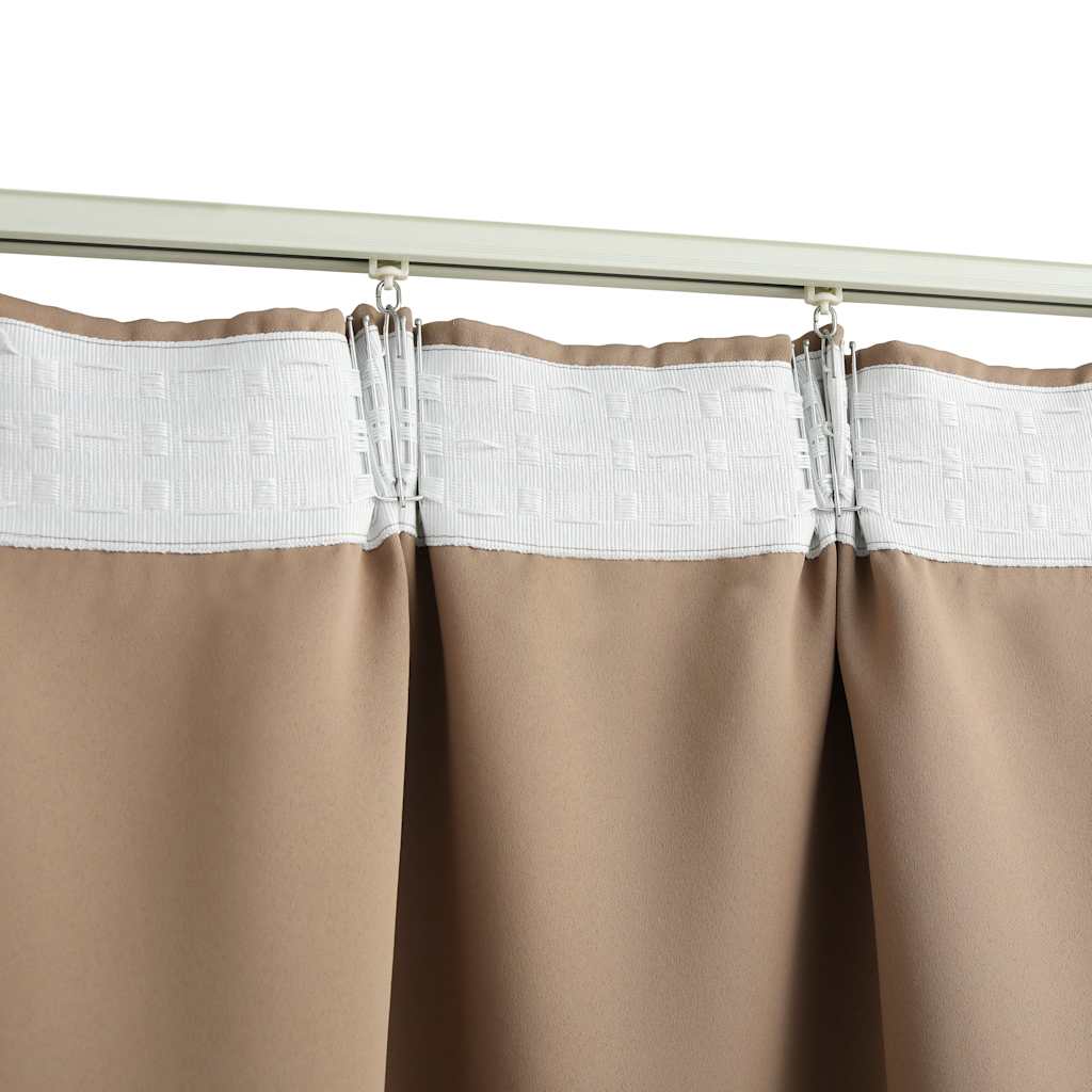 Gordijnen verduisterend met haken 2 st 140x245 cm taupe is nu te koop bij PeponiXL, paradijselijk wonen!